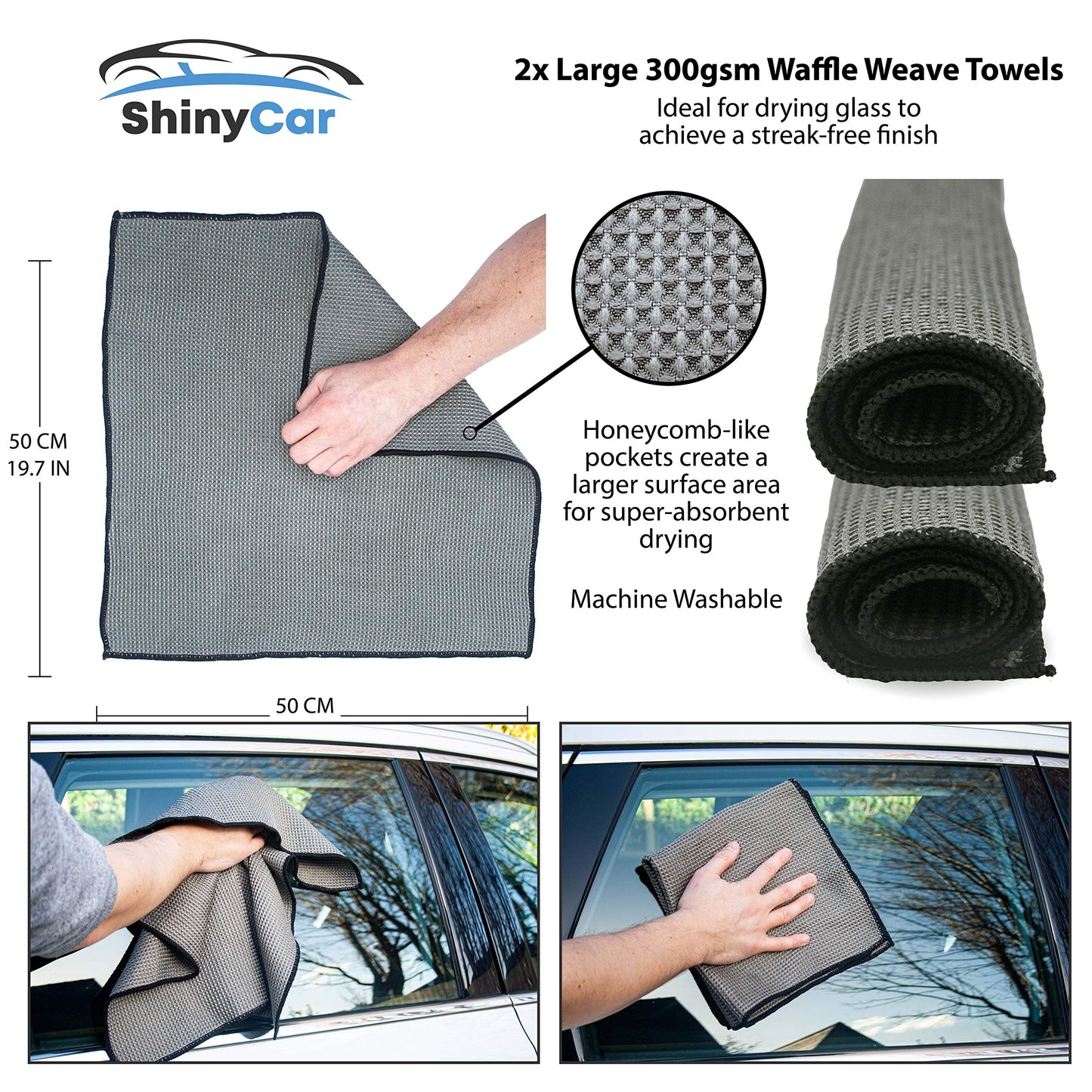 ShinyCar® UK: Premium Car Cleaning Kit with Bag - Professional Washing & Detailing Set, Includes Wash Mitts, A Game-Changing Microfibre Drying Towel, Waffle Cloths & Trio Of Brushes For A Deep Clean