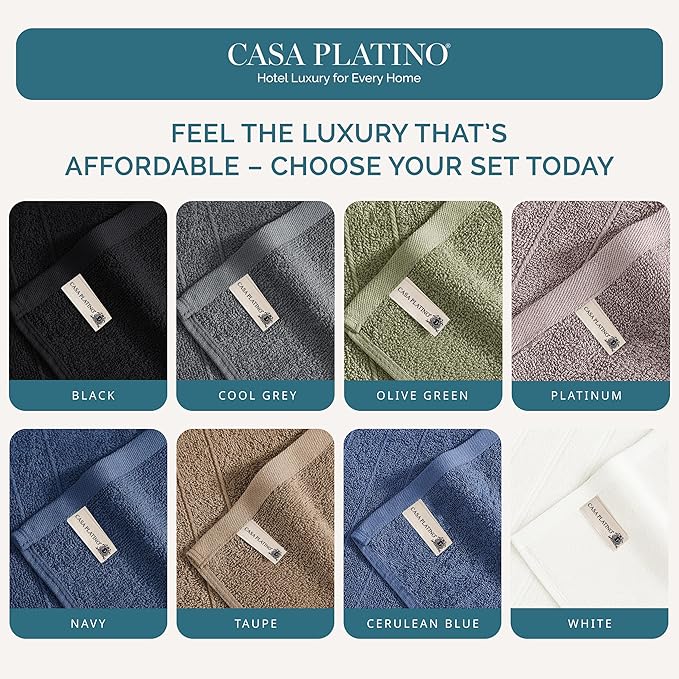 Casa Platino Wash Cloths Pack of 6-100% Cotton Washcloths