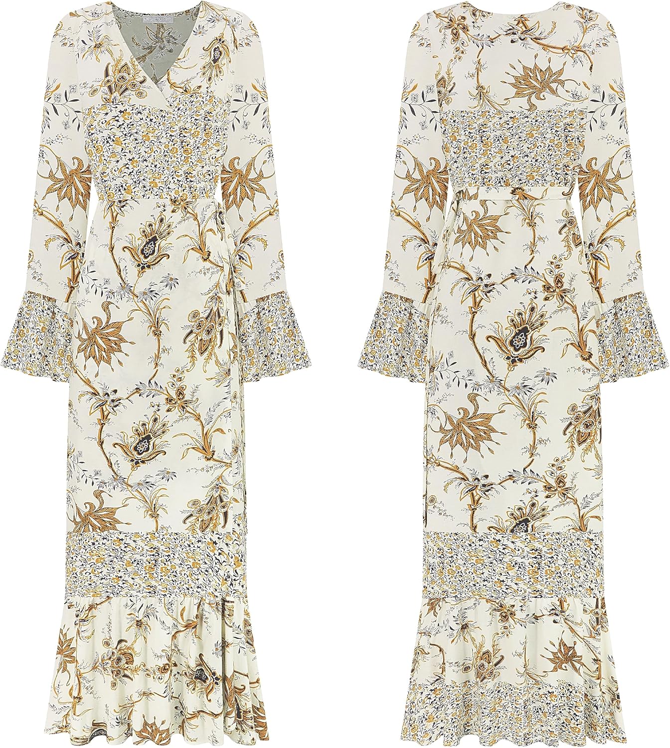 R.Vivimos Womens Summer Long Sleeve Cardigan Sexy Maxi Dresses