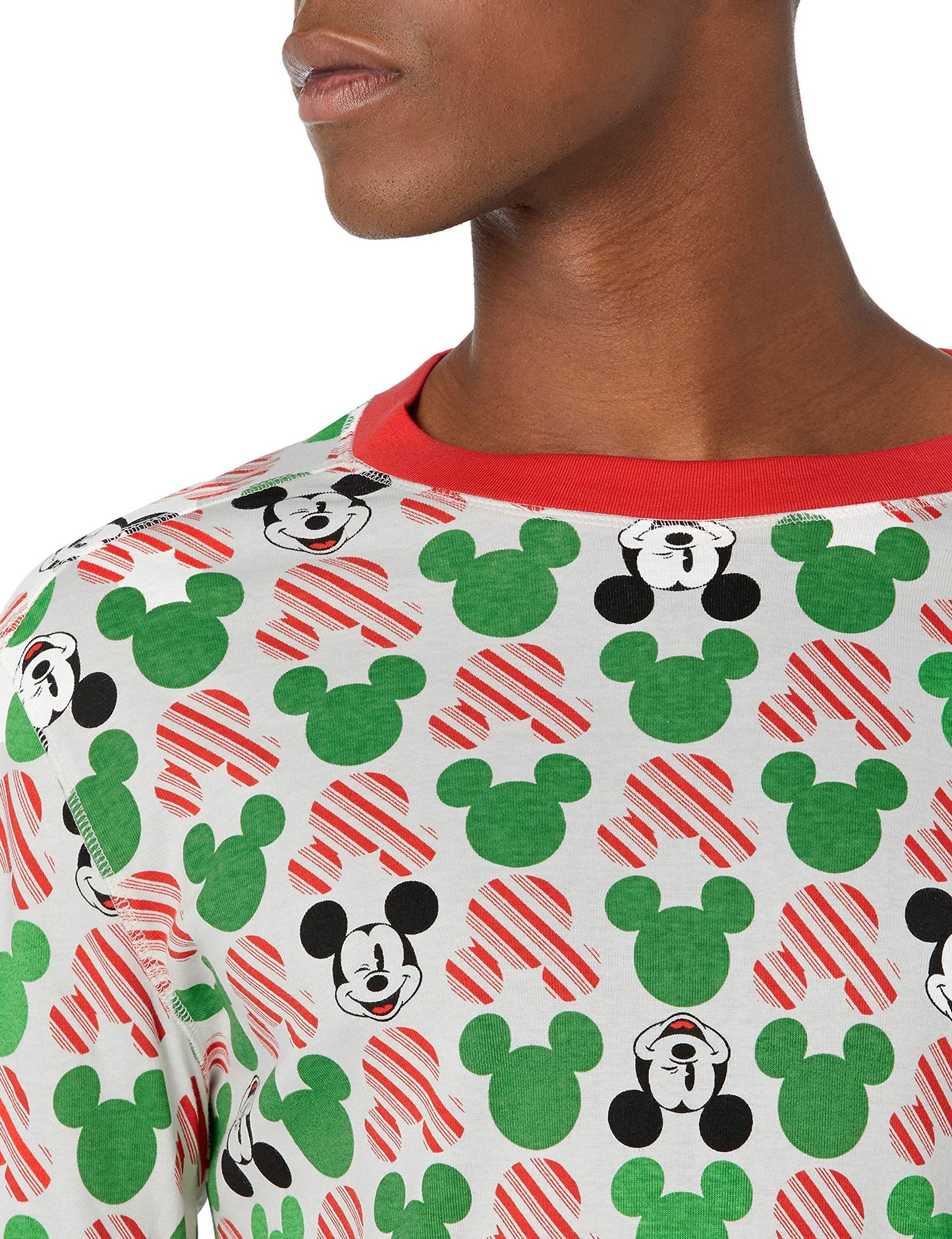 Amazon Essentials Disney | Marvel | Star Wars Men's Snug-Fit Pajama Sleep Sets, Mickey Holiday - Mens Snug-fit, Small