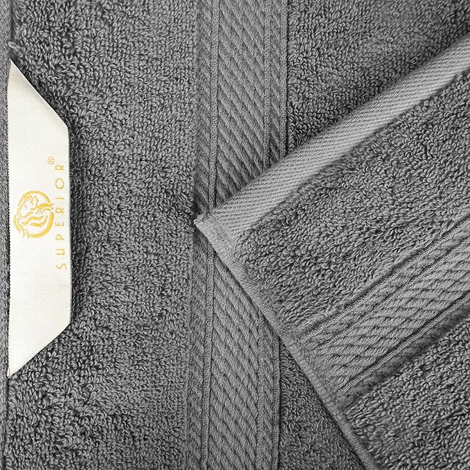 Superior Egyptian Cotton Solid Towel Set, Washcloths 13” x 13”, Hand Towels 20”
