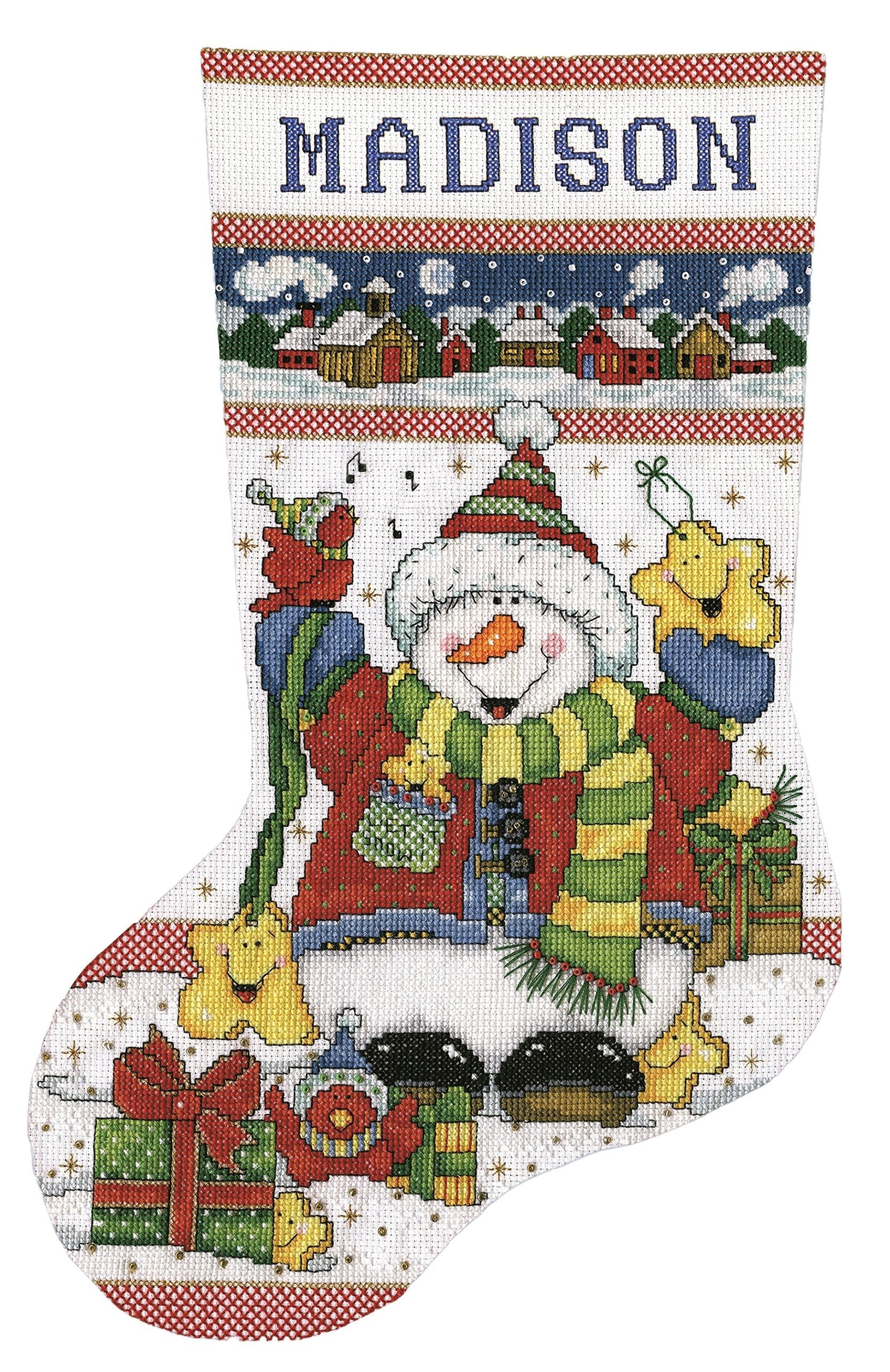 Snowman Fun Counted Cross Stitch Stocking Kit