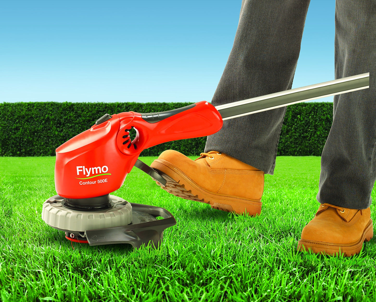 Flymo Contour 500E Electric Grass Trimmer and Edger, 500 W, Cutting Width 25 cm, Orange