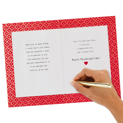 Hallmark Valentine's Day Card for Husband (Three Gold Hearts) (0699VFE7622)