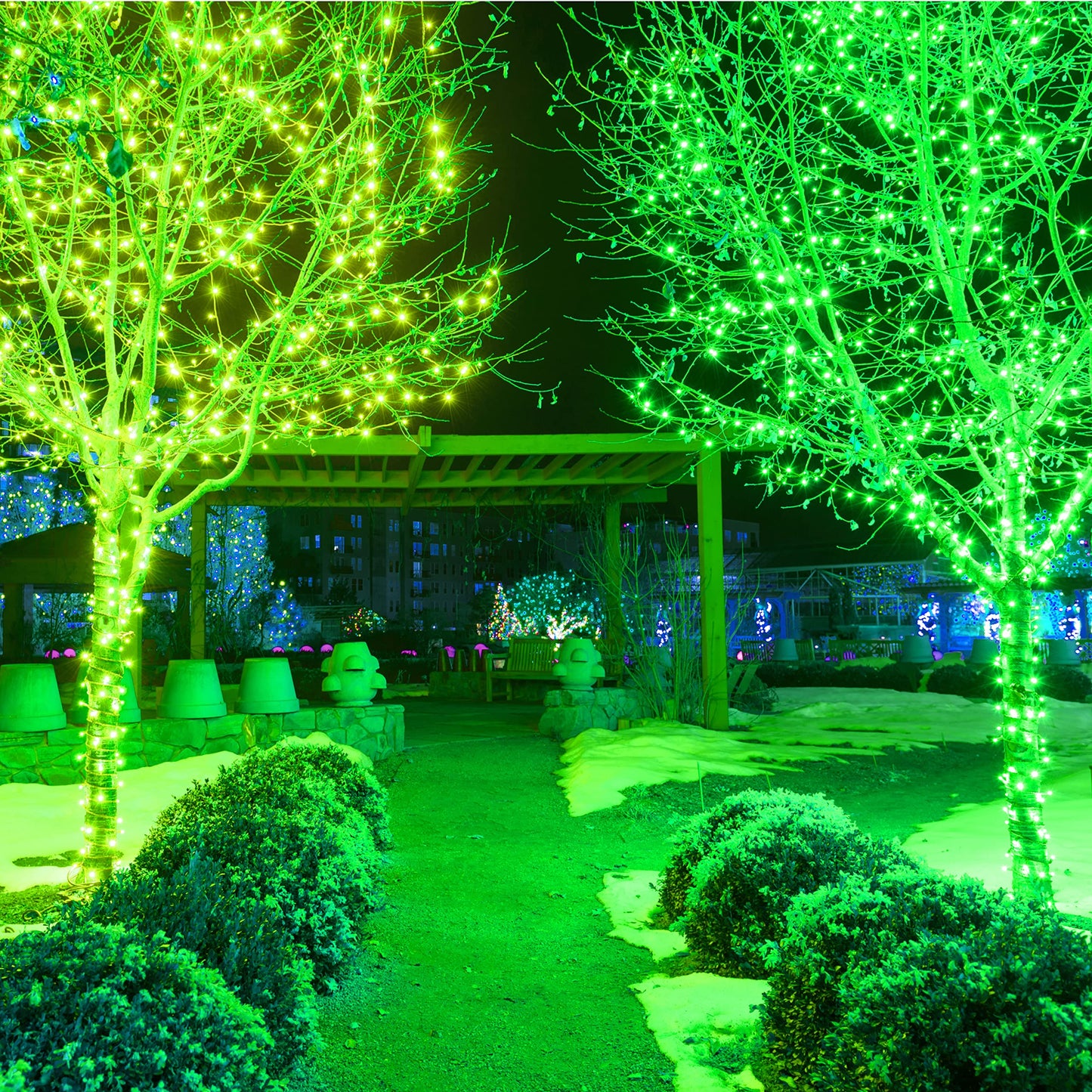 Holiday Essence 100 LED Green St Patrick's Day Christmas String Lights, 26.9 Ft Green Wire String Lights for Indoor and Outdoor Decorative Use Patio and Tree Décor UL Certified