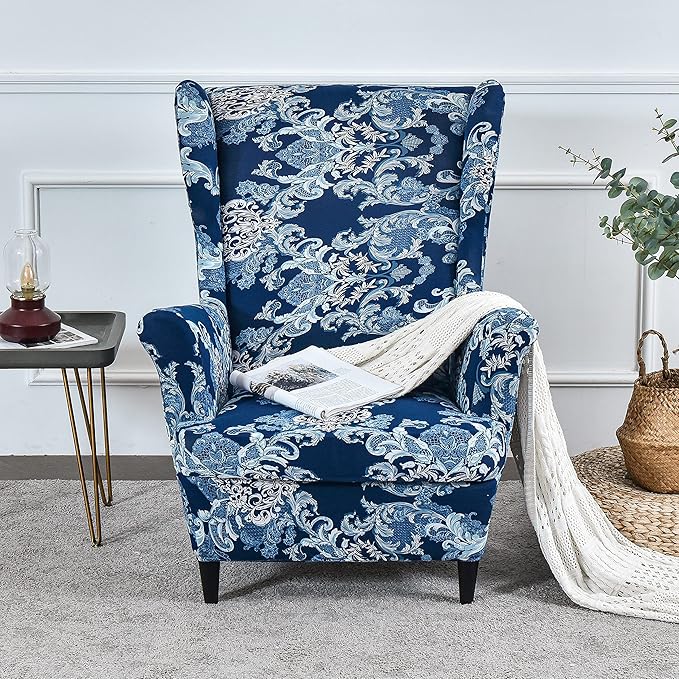 KRFOONN Wingback Chair Cover Slipcovers 2 Piece Stretch Wing Chair Covers