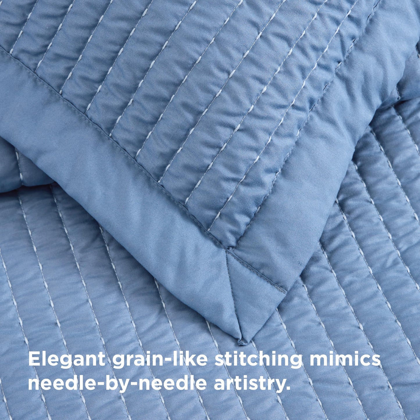 Bedsure Bedspreads Queen Size - Queen Quilt Bedding Set, Bedspread Coverlet, Lightweight Summer Comforter, 3-Piece Set with 90"x96" Coverlet & 2 Pillow Shams, All-Season Soft Microfiber, Blue