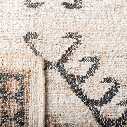SAFAVIEH Kilim Collection Area Rug - 5' x 8', Ivory & Black, Handmade Flat Weave Jute, Ideal for High Traffic Areas in Living Room, Bedroom (KLM762A)