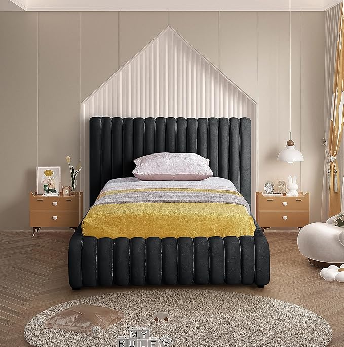 Meridian Furniture NicoBlack-T Nico Collection Modern | Contemporary Velvet