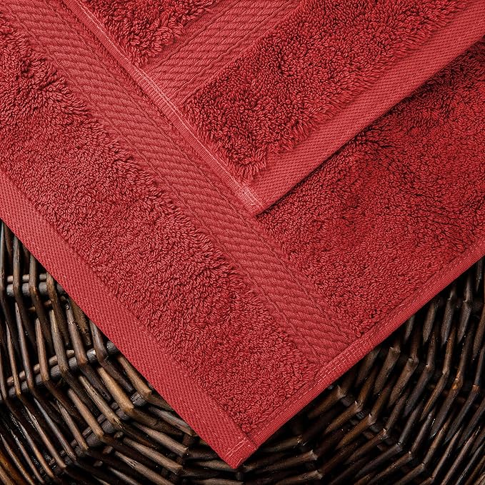 Superior Egyptian Cotton Solid Towel Set, Washcloths 13” x 13”, Hand Towels 20”