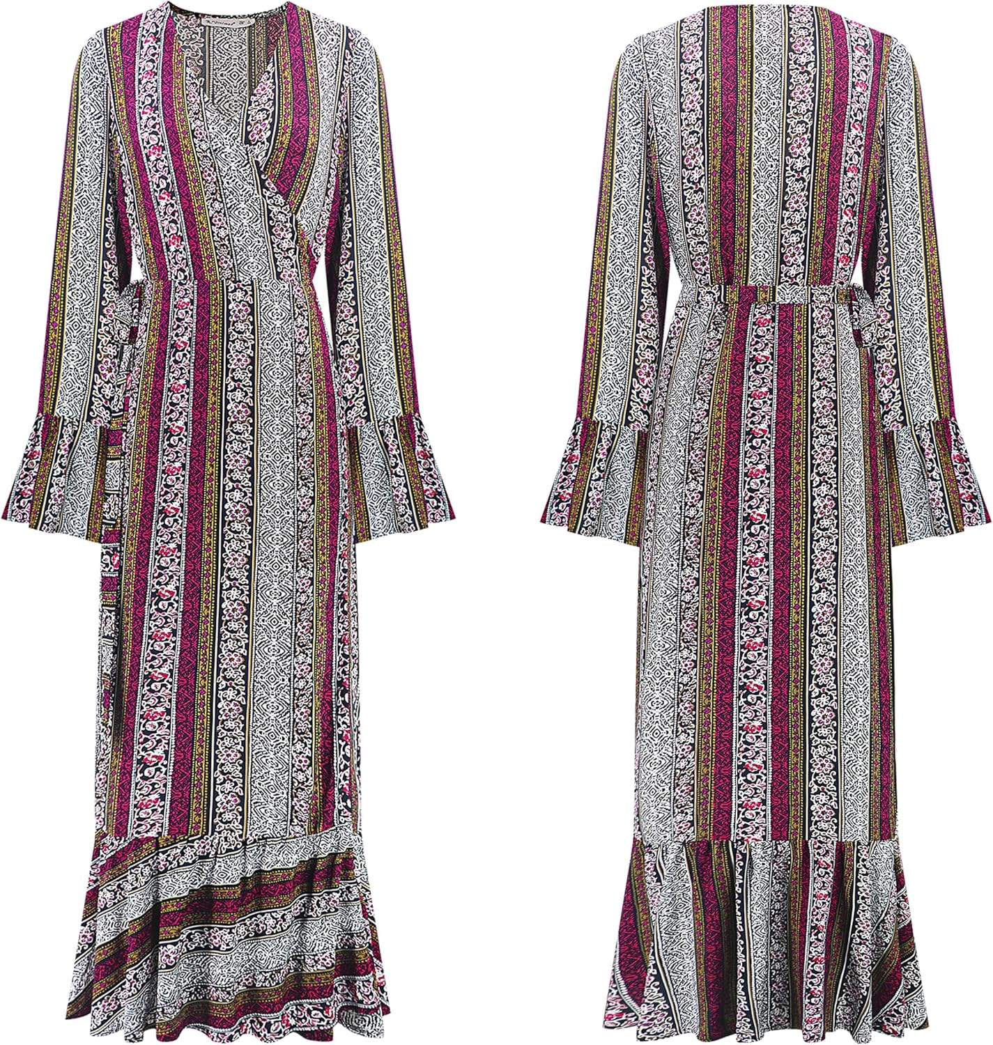 R.Vivimos Womens Summer Long Sleeve Cardigan Sexy Maxi Dresses