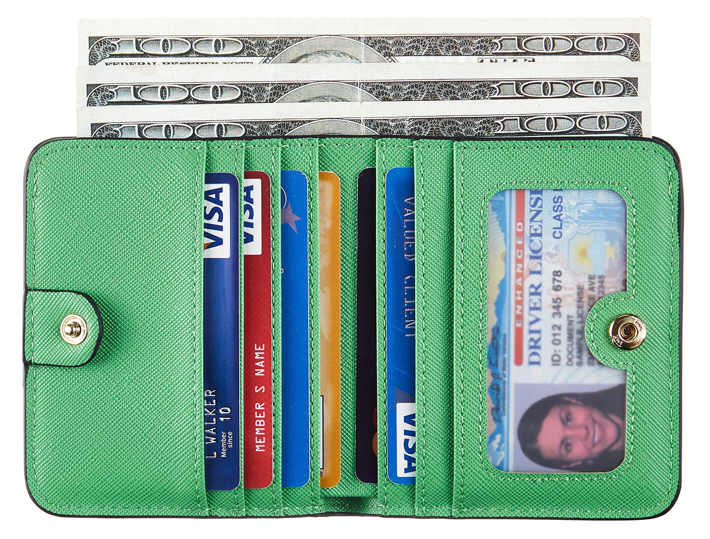 Toughergun Wallet Women Rfid Blocking Small Compact Bifold Luxury Leather Pocket Wallet Ladies Mini Purse with ID Window