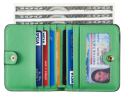 Toughergun Wallet Women Rfid Blocking Small Compact Bifold Luxury Leather Pocket Wallet Ladies Mini Purse with ID Window