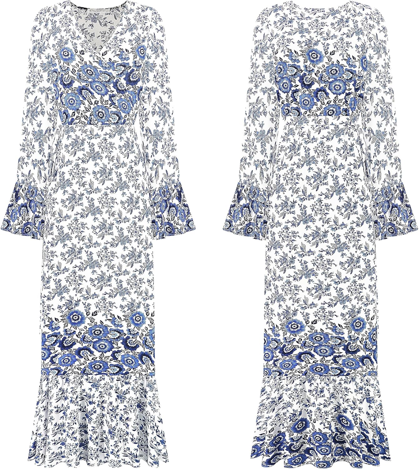 R.Vivimos Womens Summer Long Sleeve Cardigan Sexy Maxi Dresses