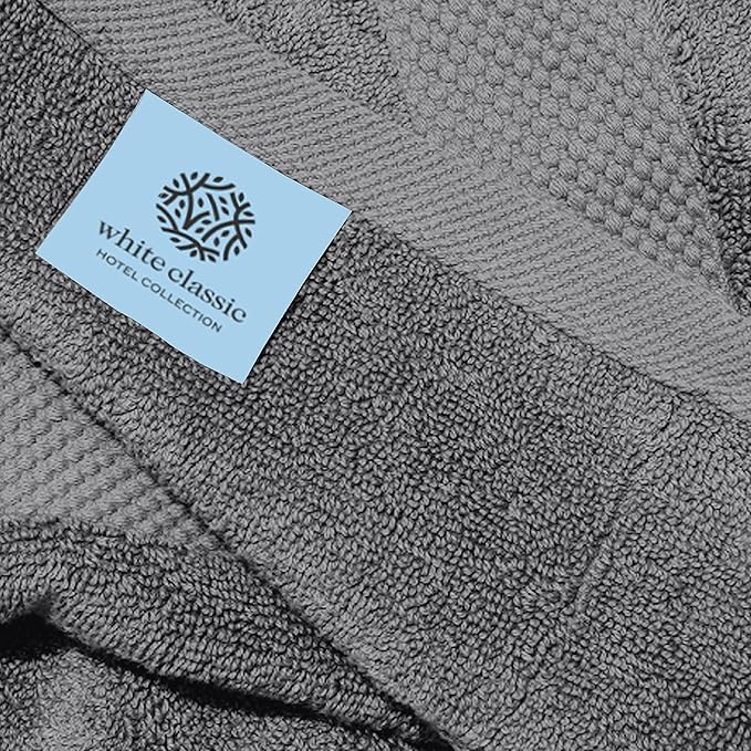 White Classic Luxury Light Gray Hand Towels