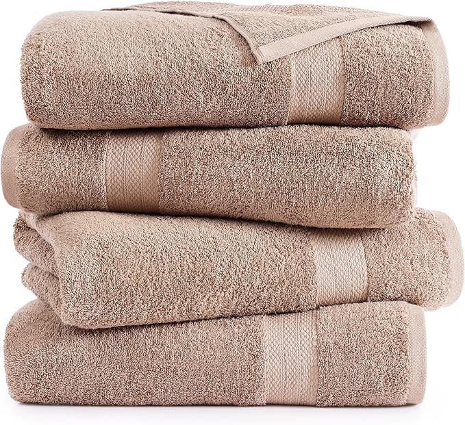 LANE LINEN 100% Pure Cotton Bath Sheets 4 Pack