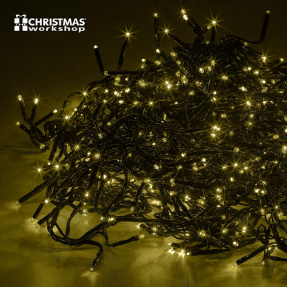 The Christmas Workshop 71760 720 Warm White LED Chaser Cluster Christmas Lights / Indoor and Outdoor Fairy Lights / 10.4 Metres Long / 8 Light Modes / Christmas, Weddings, Gardens & More
