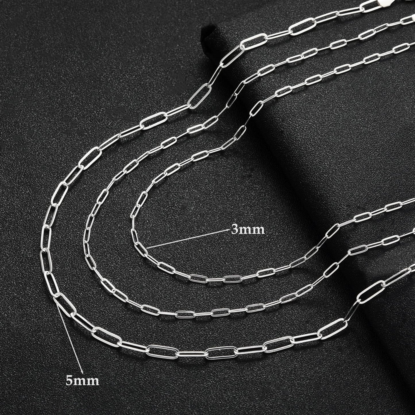 MBW Sterling Silver Paperclip Choker Necklace for Women,Dainty Silver Chunky Chain Necklaces for Women Trendy 16in Simple Thick Minimalist Link Necklace Jewelry Gifts