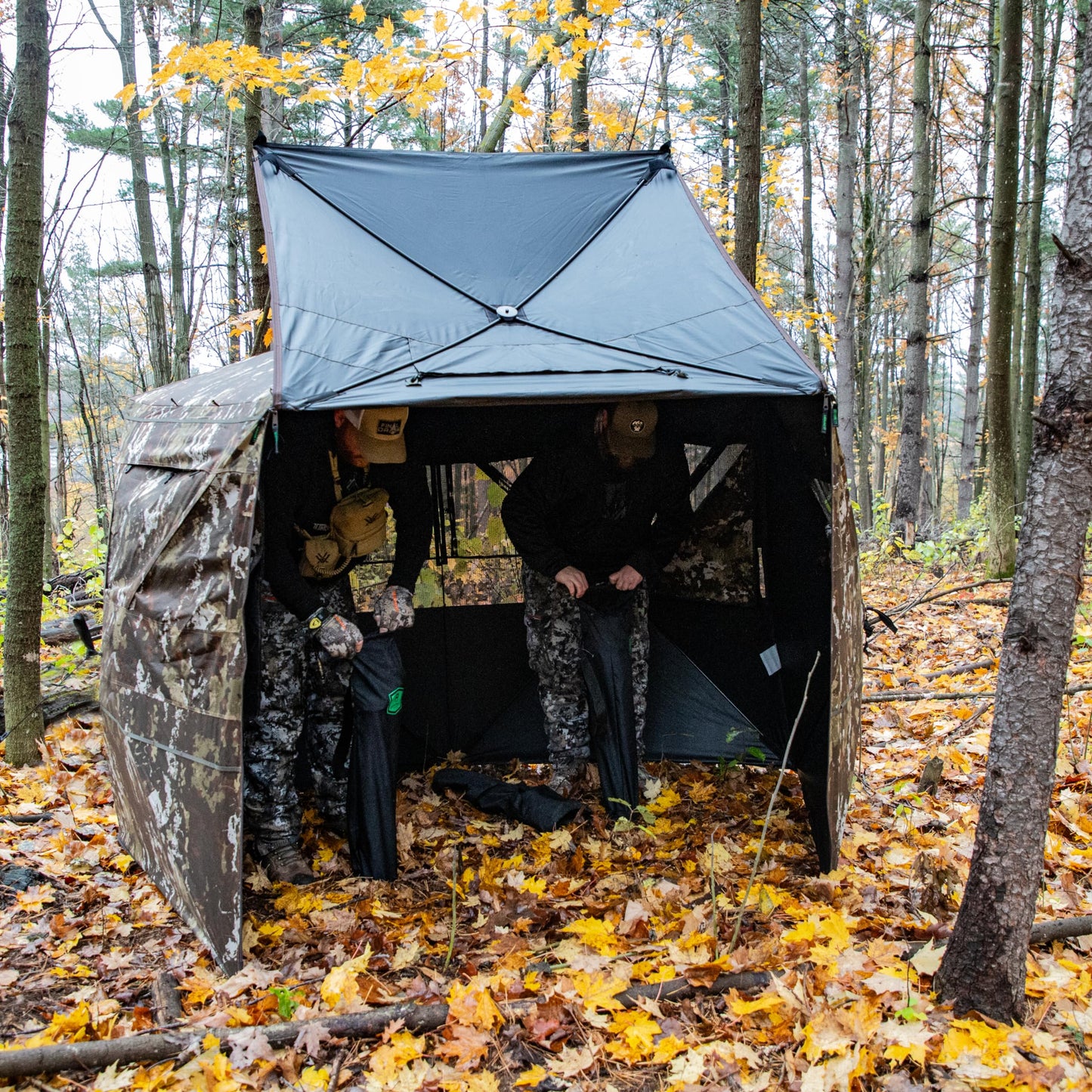 Barronett Blinds® Spy 5, Portable Hunting Blind, 5-Sided Hub Blind, View-Through Mesh, Two Vertical Corner Doors, Crater™ Harvest, 72” x 84” x 84”, SP500CH