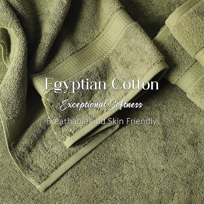 SUPERIOR Egyptian Cotton Pile Bath Towel Set of 2, Ultra Soft Luxury Towels