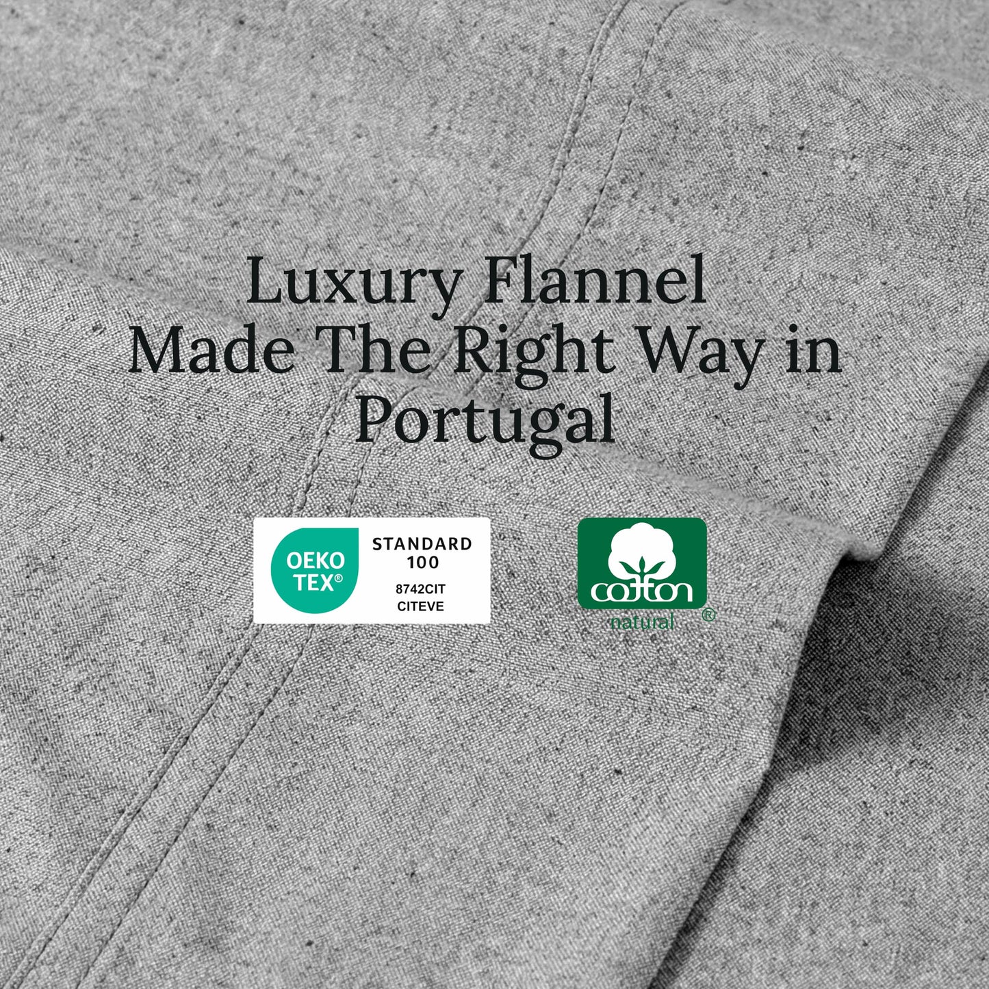 California Design Den Flannel King Sheet Set - Made in Portugal, 4-Piece 100% Cotton King Size Sheet Set, Thick, Velvet Soft, Triple-Brushed with Extra Deep Pockets - Heather Grey