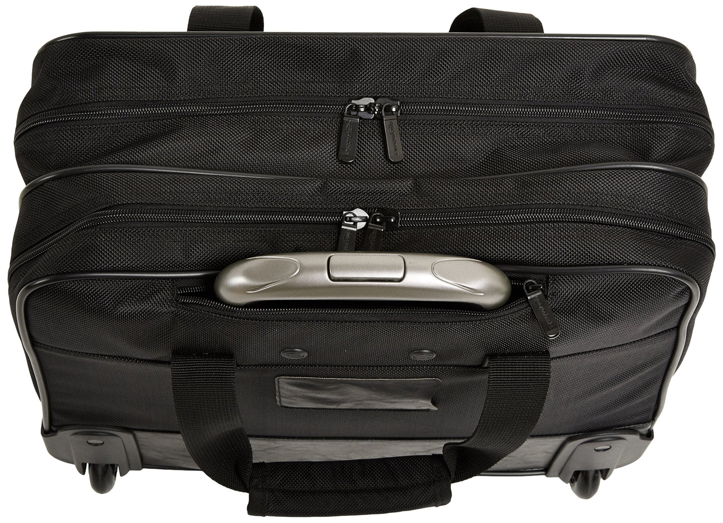 Amazon Basics Laptop bag with quick-rolling wheels and easy-access front pocket - fits Laptops up to 15.6 inch (39.6 cm), Black