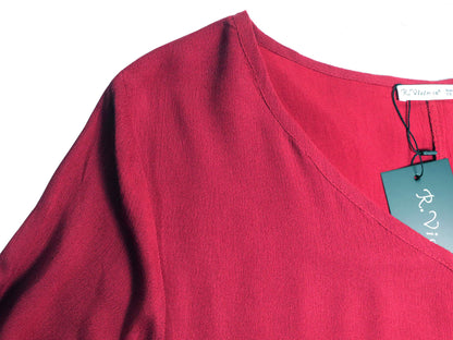 R.Vivimos Women Long Sleeve Cotton Casual Loose Plus Size Irregular Long Dresses