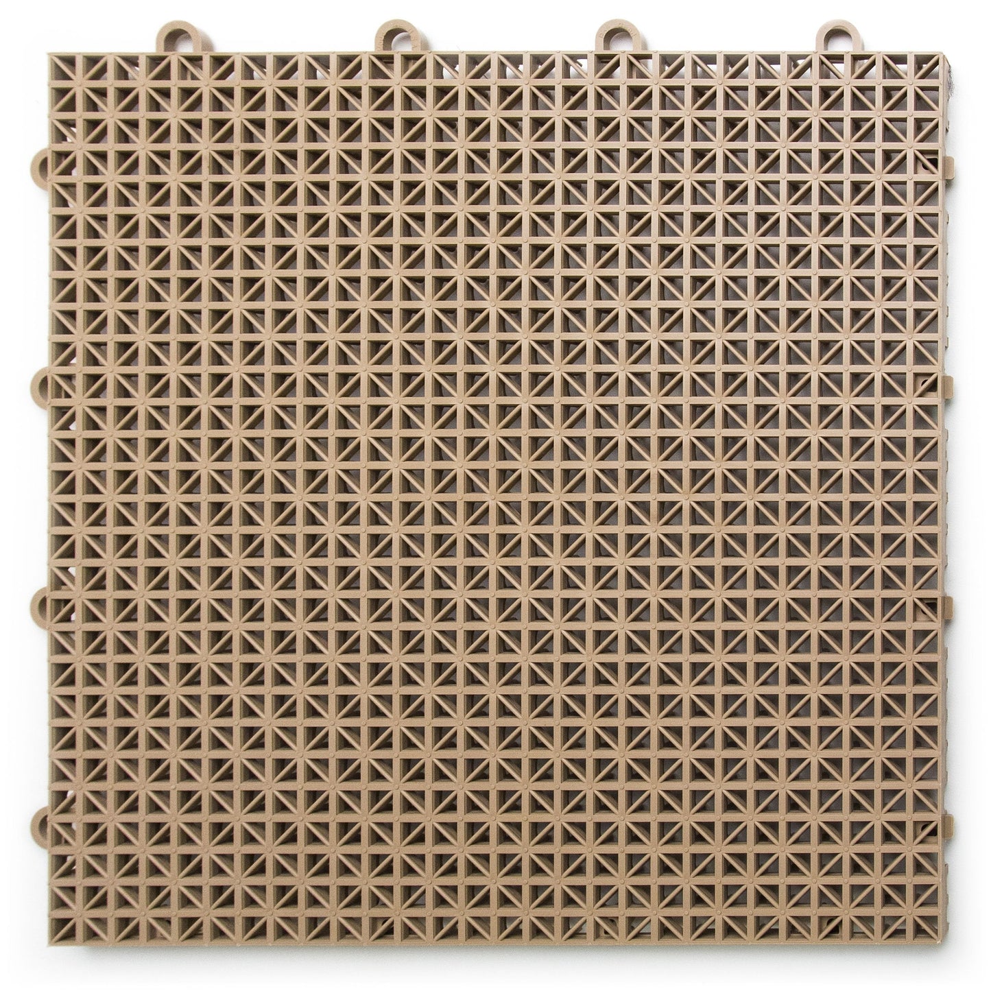 Big Floors DuraGrid Deck Tiles, Interlocking Outdoor Tiles for Patio, Self-Draining, UV-Resistant, Water-Resistant Modular Flooring, Easy Install, 40 Pack, Beige