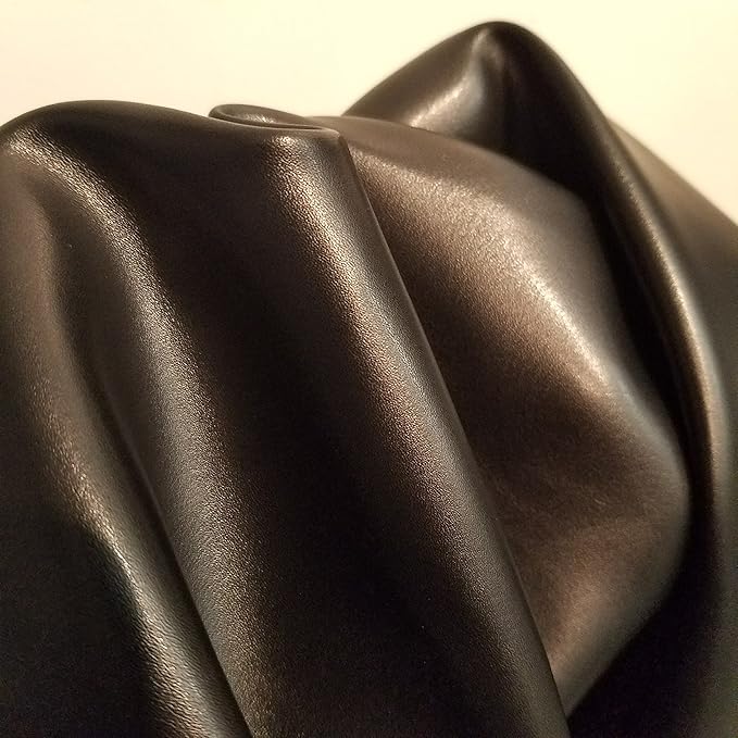 NAT Leathers | Black Soft Faux Vegan Leather PU | 2 Yards Cut by The Yard |