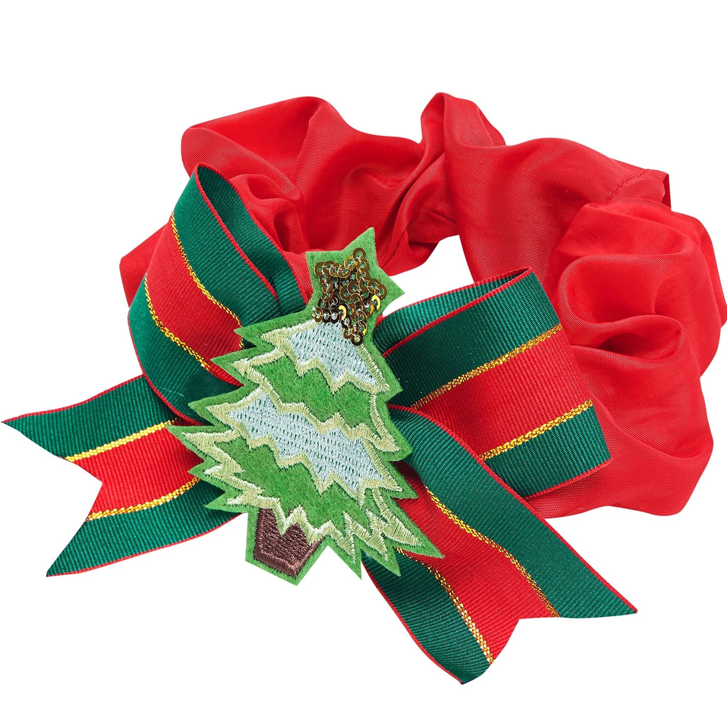 Blueberry Pet Festival Fever Christmas Tree Dog Collar Cover – Holiday Decorative Accessory Fits Small, Medium & Large Dog Collars