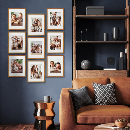 Sheffield Home 9 Piece Gallery Wall Frame Set, 11x14 Inch, Antique Bronze