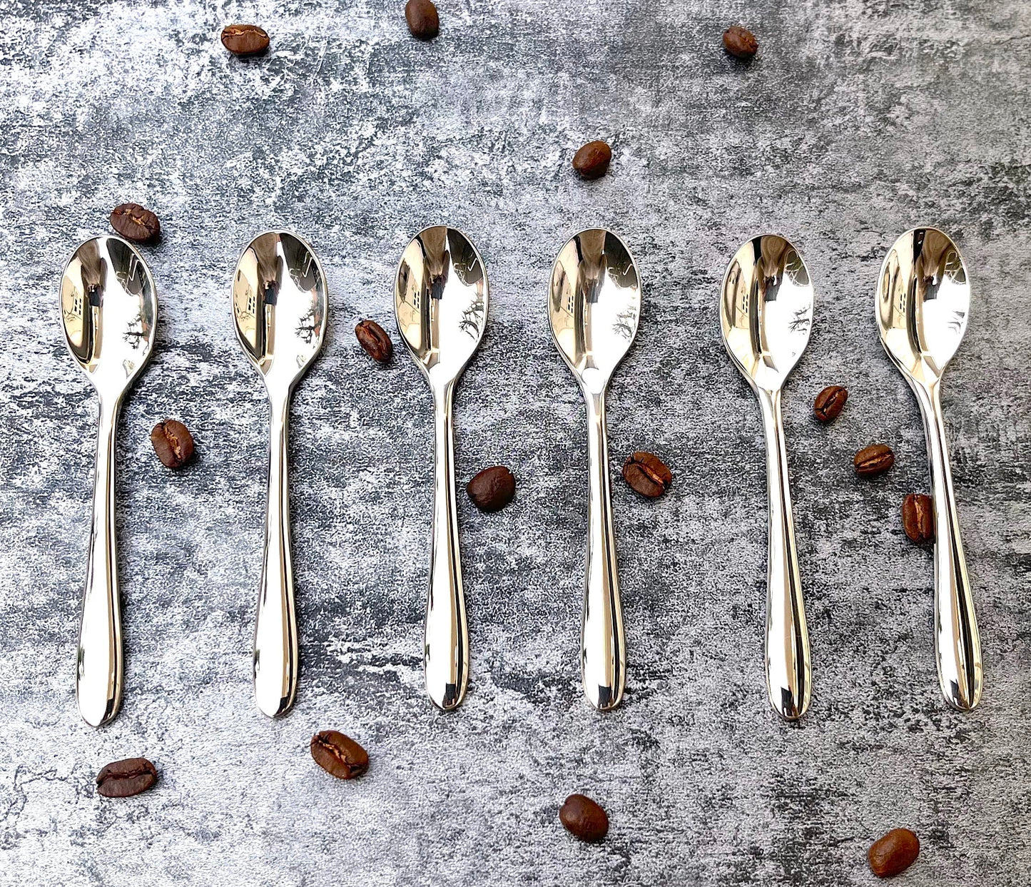 Pretty Home 6 Pieces Set 4.5"Coffee Spoon, Demitasse spoon,Espresso spoon Stainless Steel 18/10 (SUS 304#) Food Safety Grade