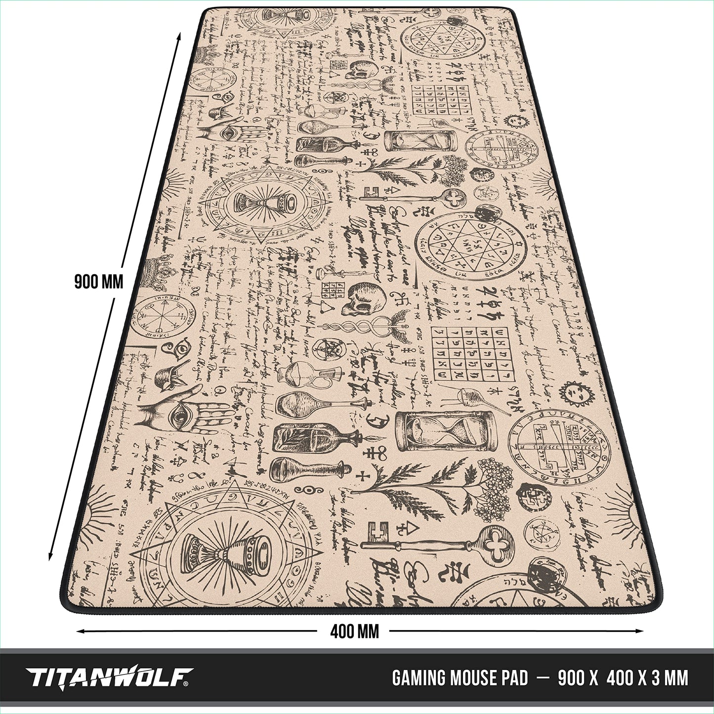 TITANWOLF - XXL Mouse Mat - Mouse Pad 900 x 400 x 3mm –Speed Gaming Mouse Pad - Extra Large - Table Mat Large Size - improved Precision and Speed – Design Alchemy