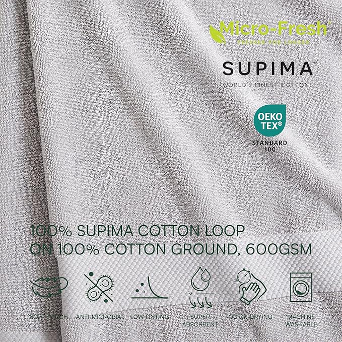 Lacoste Heritage 100% Supima Cotton Tub Mat, Premium Super Soft Bath Towel