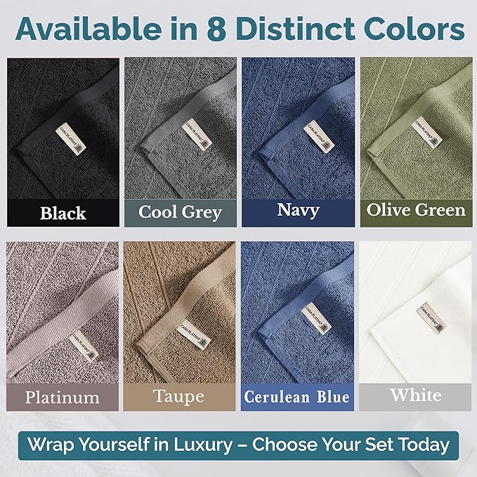CASA PLATINO Hand Towels for Bathroom