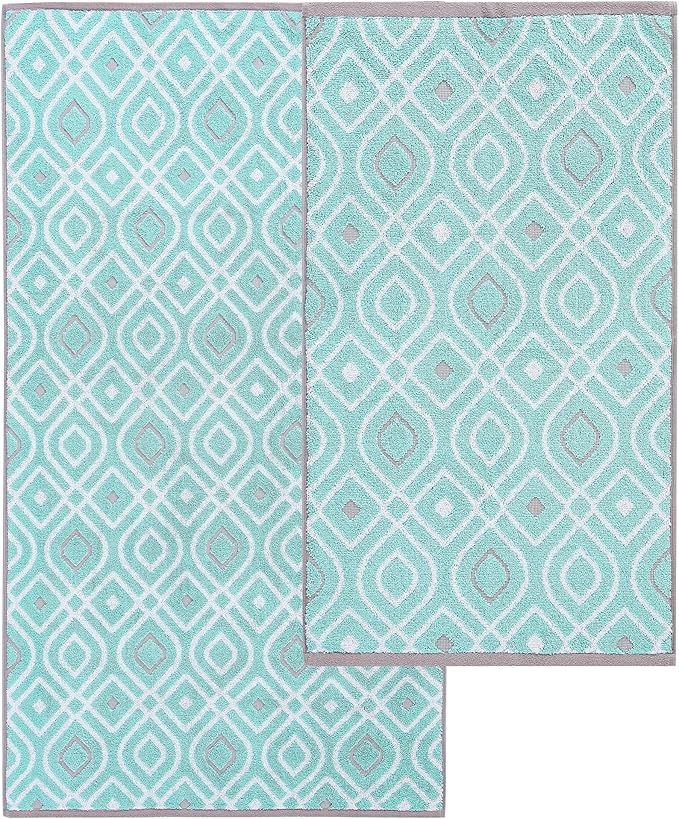 Modern Threads Oxford 6-Piece 100% Cotton Towel Set – Yarn Dyed Jacquard &