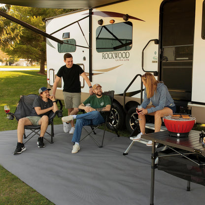 Lippert Campfire Deluxe Folding Chair - Mossy Oak Original Bottomland Camo, High-Loft, Foldable Cushion Chair, Dual Cup Holders, Durable 600D Outdoor Polyester Fabric, 500 lb. Capacity - 2023053729