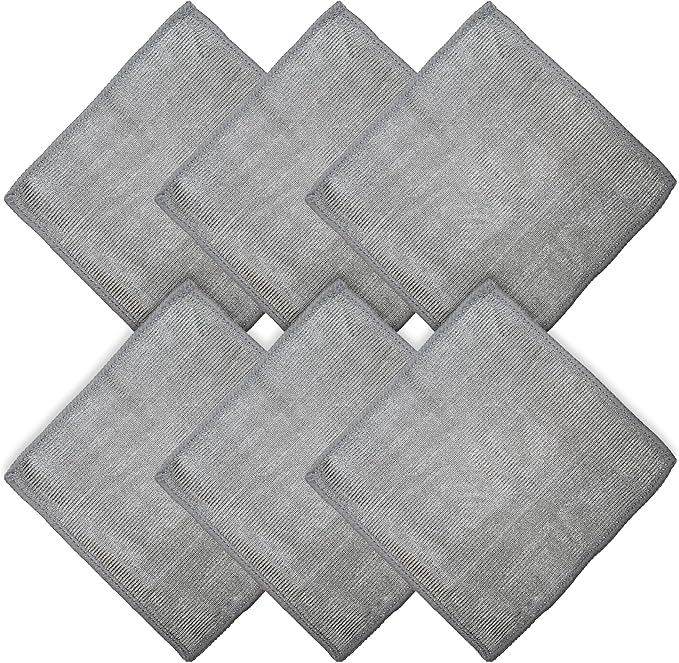 WHOOSH! Microfiber Cleaning Cloth, 6 Pack, Glasses and Screen Cleaning Cloth