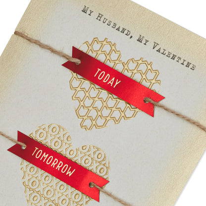 Hallmark Valentine's Day Card for Husband (Three Gold Hearts) (0699VFE7622)