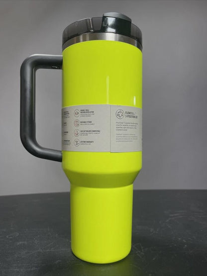 Neon Yellow Stanley Quencher H2.0 40oz Tumbler with Straw | Bright Travel Cup